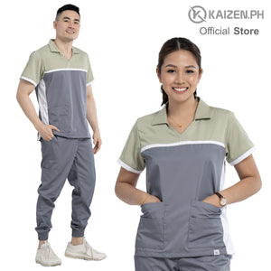 Open image in slideshow, Scrub Suit 1st Gen KSS-40 Tri-color Sports Collar Top Cargo Jogger Pants
