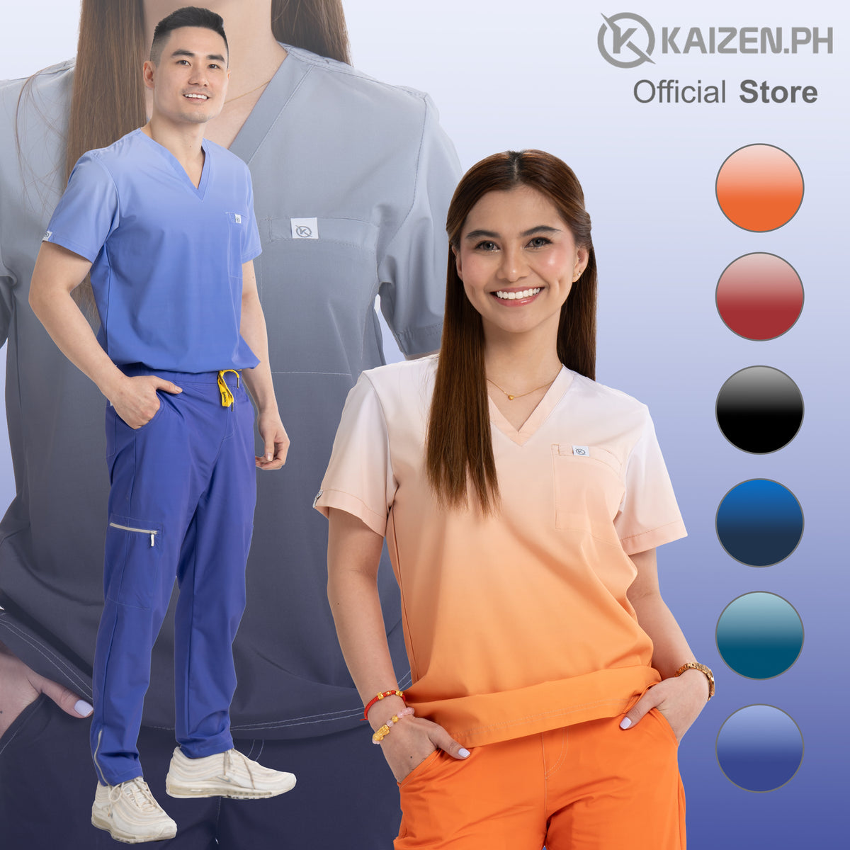 Scrub Suit 4th Gen KSS4G-02 OMBRE Welt Chest Pocket Top, 6-pockets Zip ...