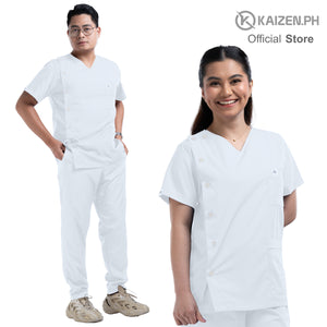 Open image in slideshow, Scrub Suit 1st Gen KSS-46 Button Collection, 7-Button Side Overlap Opening,  4-pocket Pants
