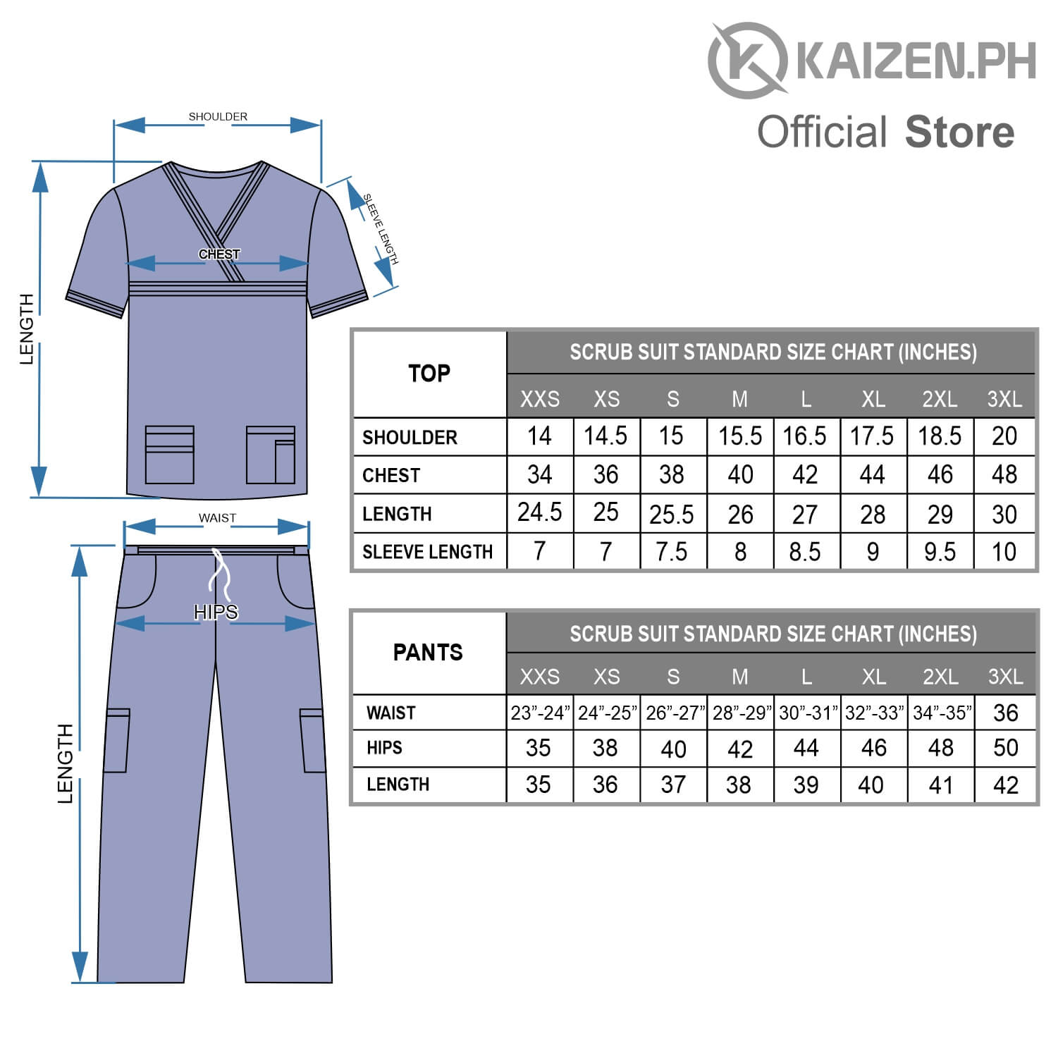 1st Gen Scrub Suit KSS-15 TRI-COLOR HALF ZIPPER SERIES