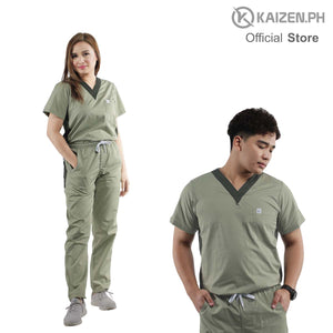 Open image in slideshow, KAIZEN.PH Scrub Suit 1st Gen KSS-28, 2-Tone Amboy Cut Top Regular Pants Series

